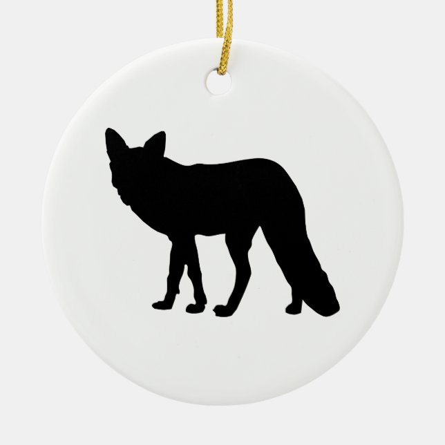 Fox Silhouette Ceramic Ornament (Front)