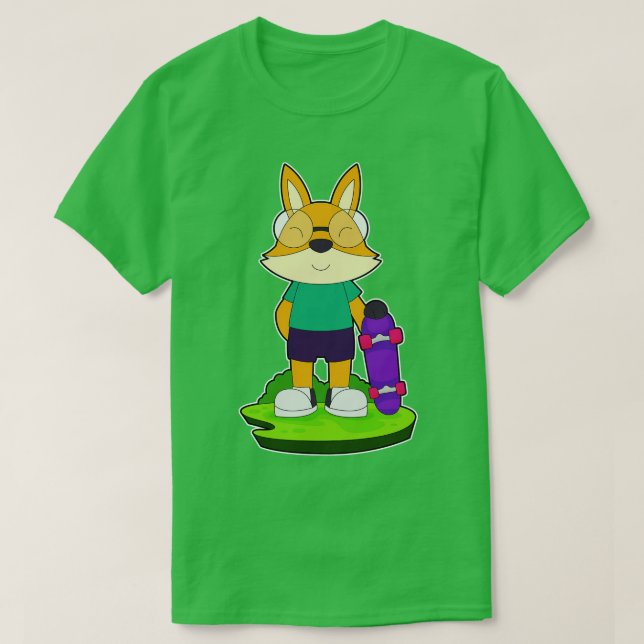 Fox Skater Skateboard T-Shirt (Design Front)