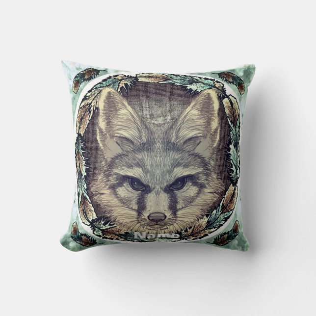 Fox Sketch  Throw Pillow (Front)