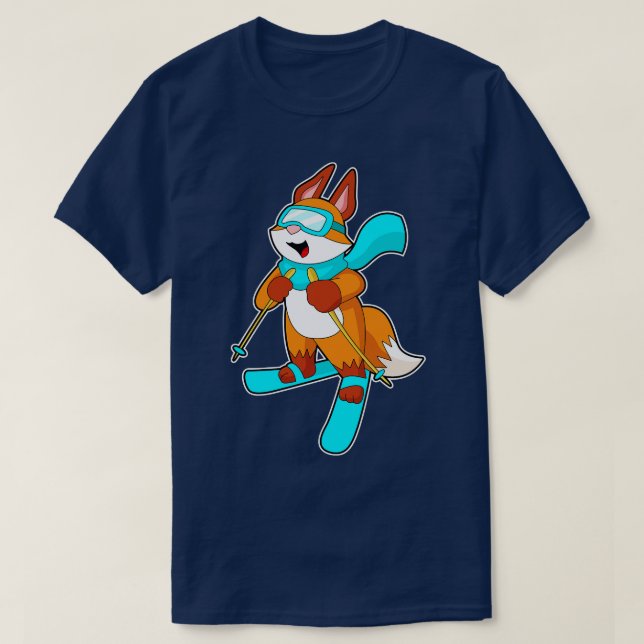 Fox Skier Ski T-Shirt (Design Front)