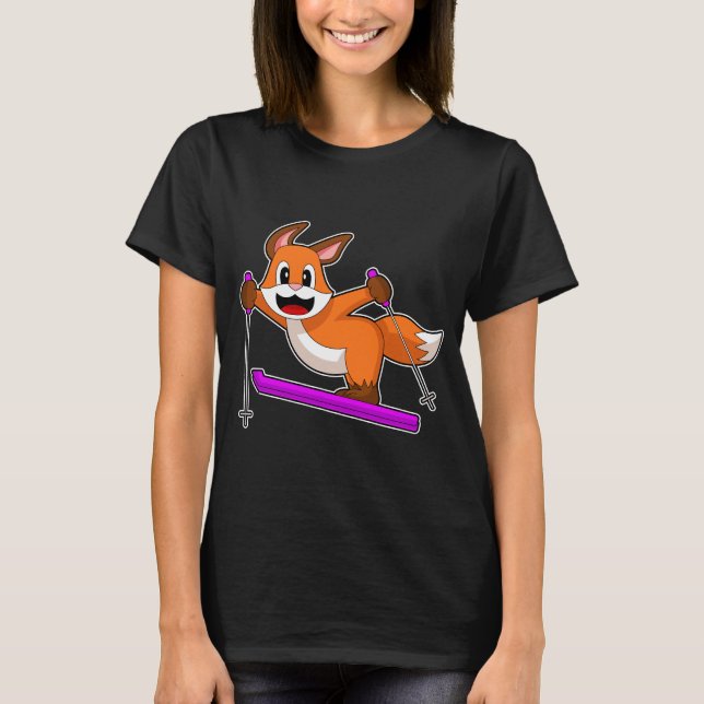 Fox Skier Ski Winter sports T-Shirt (Front)
