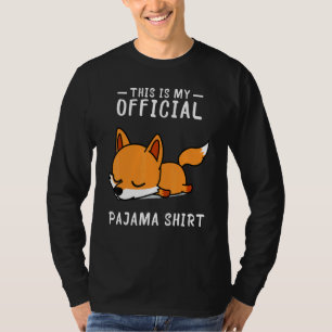 Fox Sleep Pajamas Pajama Sleepover T-Shirt