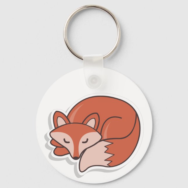 Fox Sleeping Keychain (Front)
