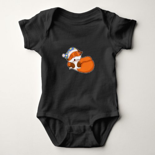 Fox Sleeping Nightcap Baby Bodysuit