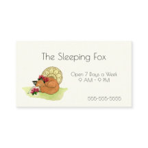 Fox Sleeping Red Floral Sly Foxy Animal Watercolor