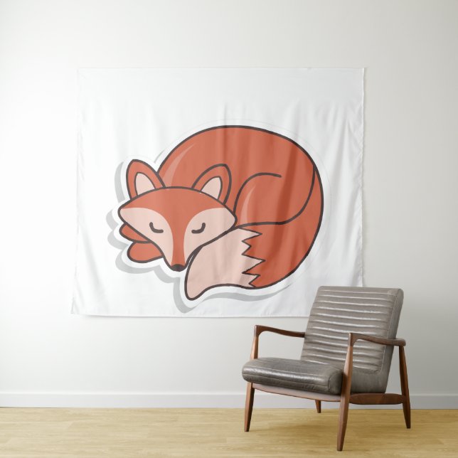 Fox Sleeping Tapestry (In Situ (Horizontal))