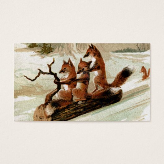 Fox Sleigh Ride Vintage Print (Front)