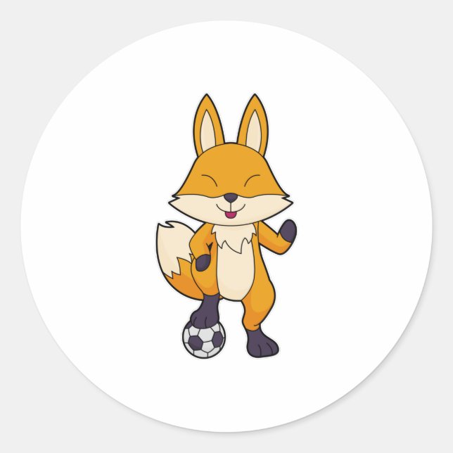 Fox Soccer player Soccer Classic Round Sticker (Front)