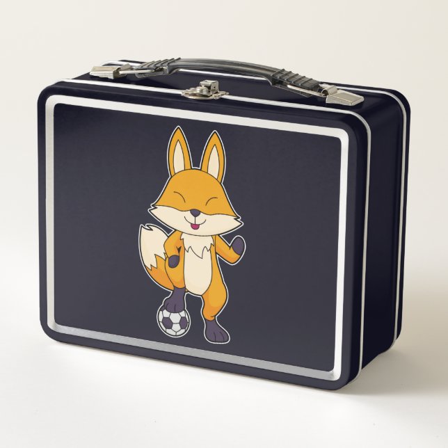 Fox Soccer player Soccer Metal Lunch Box (Front)