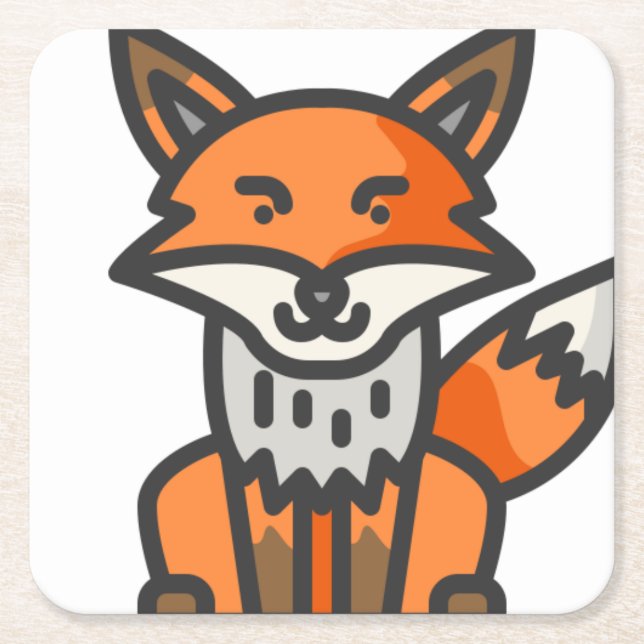 fox square paper coaster (Front)