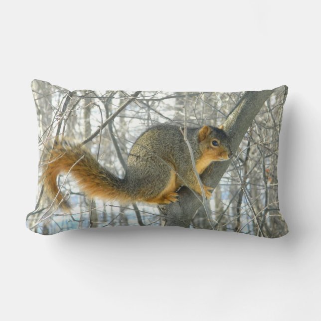 Fox Squirrel Profile Lumbar Pillow (Front)