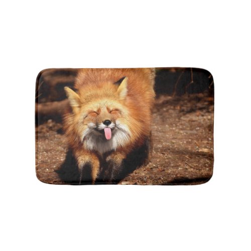 Fox Sticking Its Tongue Out Bath Mat