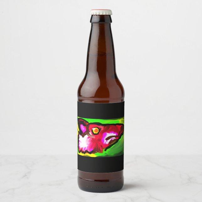 Fox style  mug wooden box sign beverage pitcher sl beer bottle label (Front)