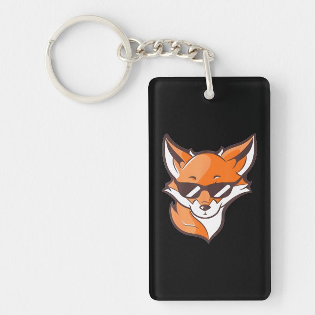 Fox Sunglasses Fox Lovers Fox Lover Fox Cute Cool Keychain (Front)
