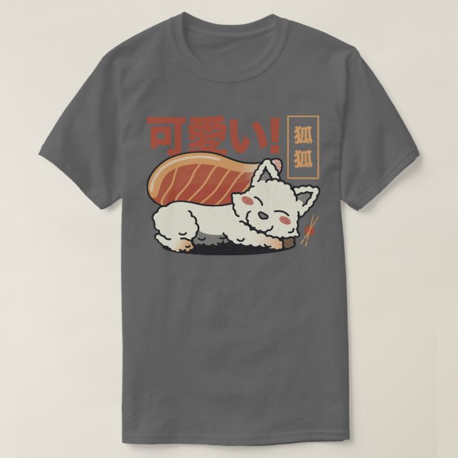 Fox Sushi Salmon Sashimi by Tobe Fonseca T-Shirt (Design Front)