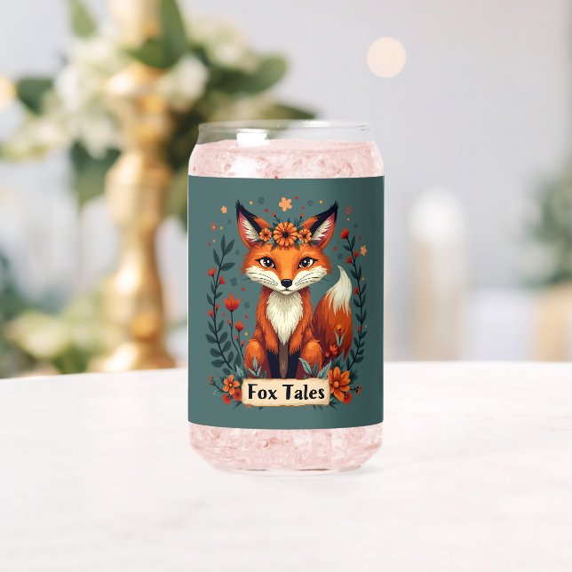 Fox Tales Boho Woodland Animal Can Glass (Insitu (Wedding))