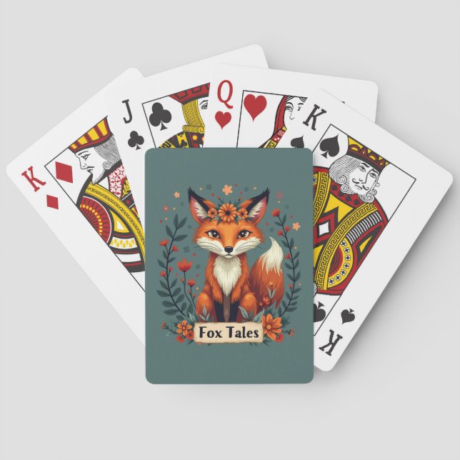 Fox Tales Boho Woodland Animal Poker Cards (Back)