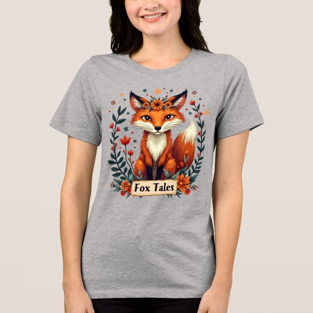 Fox Tales Boho Woodland Animal Tri-Blend Shirt (Front)