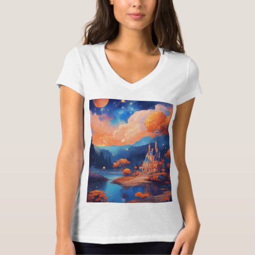 Fox Tea Party Charming Cartoon T_Shirt Design