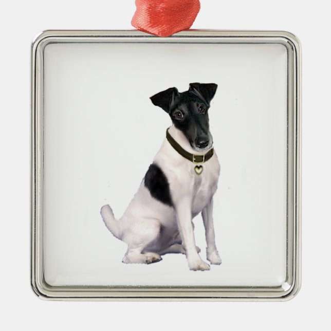 Fox Terrier (A) - Smooth - black-white Metal Ornament (Front)