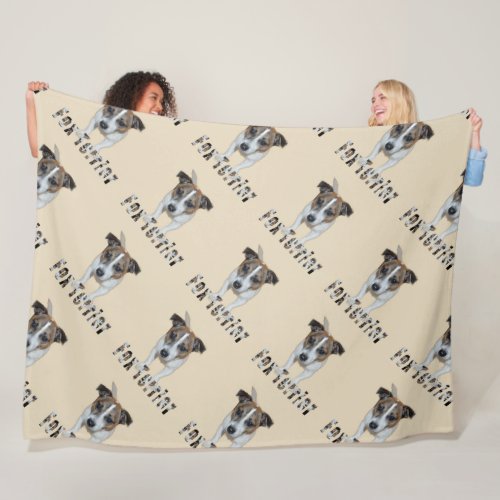 Fox Terrier And Fox Terrier Logo Large Fleece Blanket