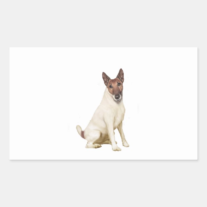 Fox Terrier (B)   Brown white Rectangular Sticker