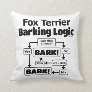 Fox Terrier Barking Logic Throw Pillow