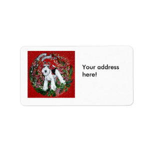 Fox Terrier Christmas Address Label