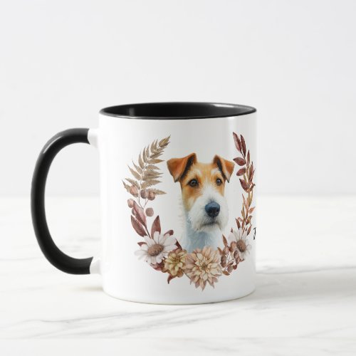 Fox Terrier Dog Autumn Wreath Mug