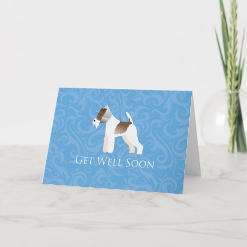 Fox Terrier _ Get Well Soon _ Dog in Cone Card
