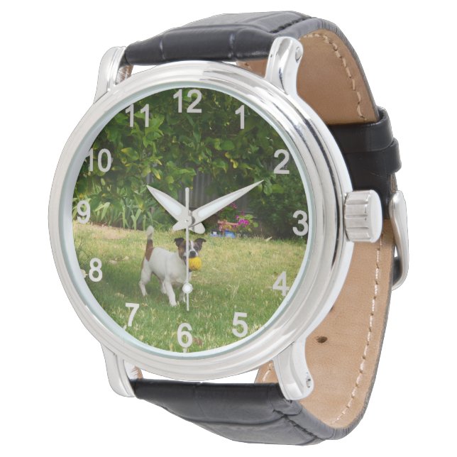 Fox Terrier Happy Days, Mens Wristwatch (Angled)