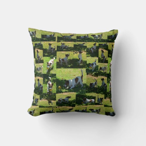 Fox Terrier Long Hard Day At Work Throw Cushion Throw Pillow