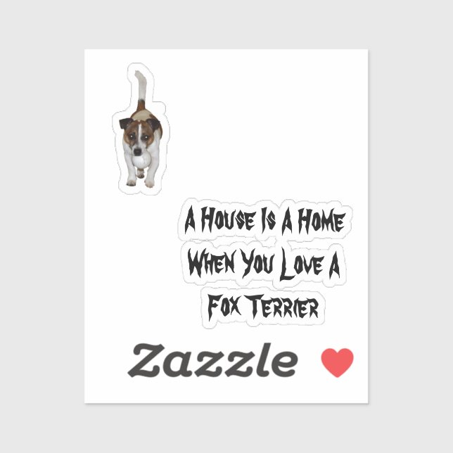 Fox Terrier, Love Is Logo,  Sticker (Sheet)