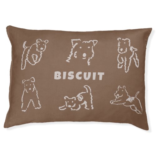 Fox Terrier Neutral Cozy Personalized Dog Bed