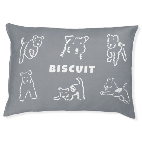 Fox Terrier Neutral Cozy Personalized Dog Bed