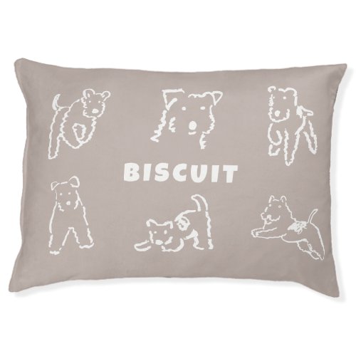 Fox Terrier Neutral Cozy Personalized Dog Bed