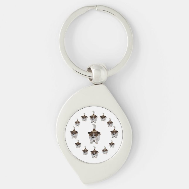 Fox Terrier Pattern, Keychain (Front)