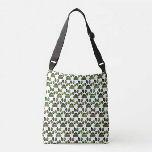 Fox Terrier Paw Prints Crossbody Bag