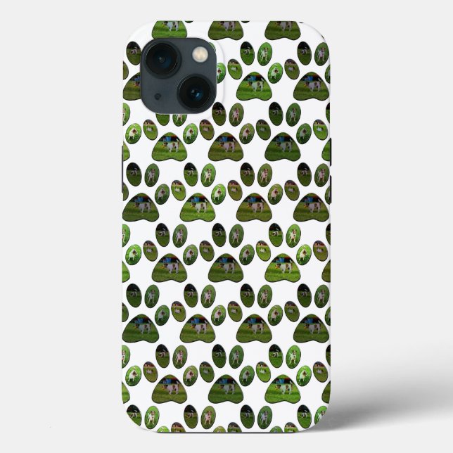 Fox Terrier Paw Prints, iPhone 13 Case (Back)