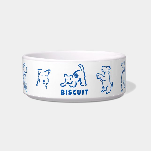 Fox Terrier Personalized Dog Name Bowl (Front)
