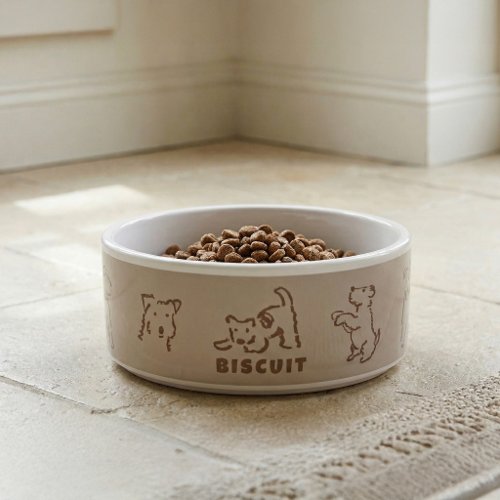 Fox Terrier Personalized Dog Name Bowl