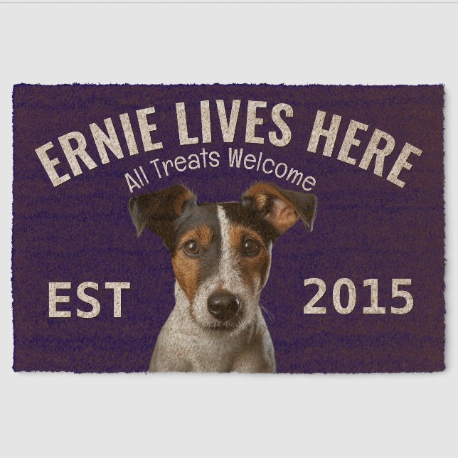 Fox Terrier Personalized Fiber Doormat (Front)