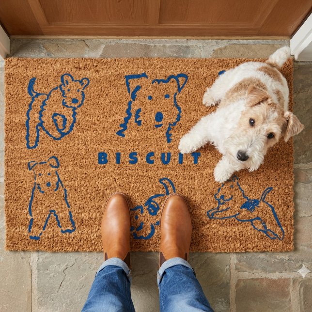 Fox Terrier Personalized Name Dog Fiber Doormat (Creator Uploaded)