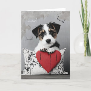Fox Terrier Puppy Valentine Card