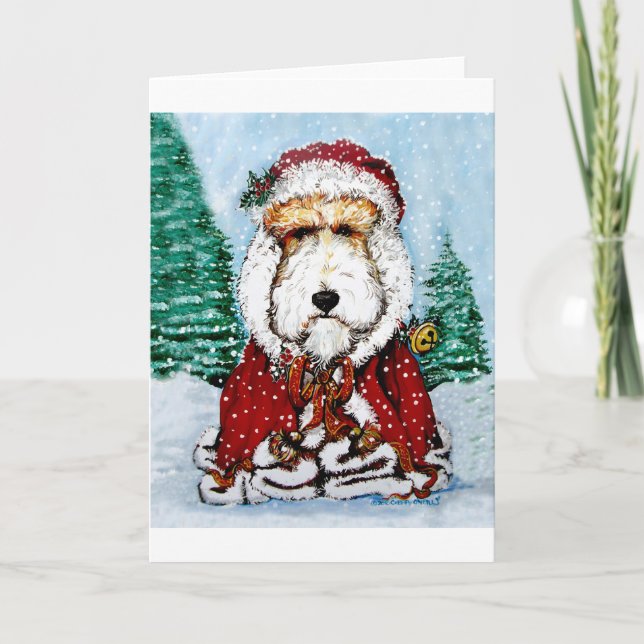 Fox Terrier Santa Claus! Holiday Card (Front)