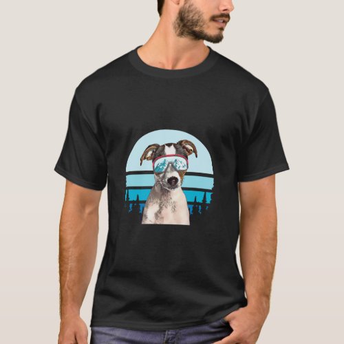 Fox Terrier Skiing Winter Mountain Ski Dog Lover L T_Shirt