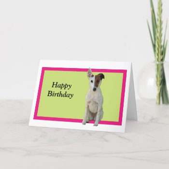Fox Terrier Smooth Dog Photo Happy Birthday Card by roughcollie at Zazzle