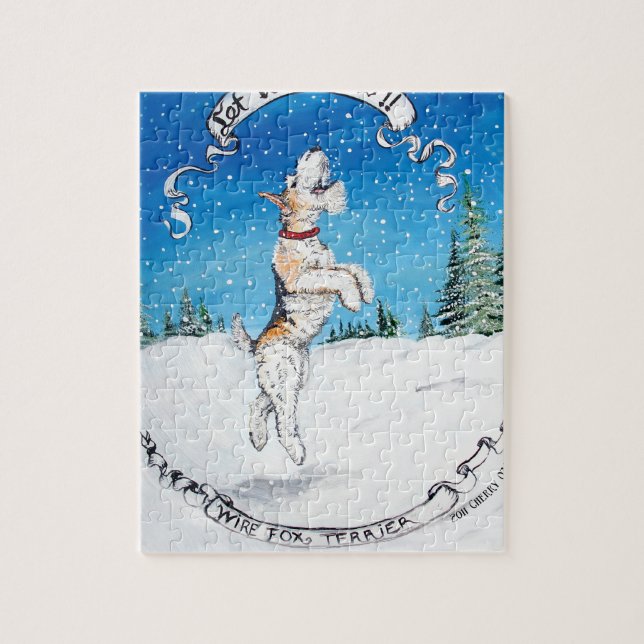 Fox Terrier Snow Jigsaw Puzzle (Vertical)