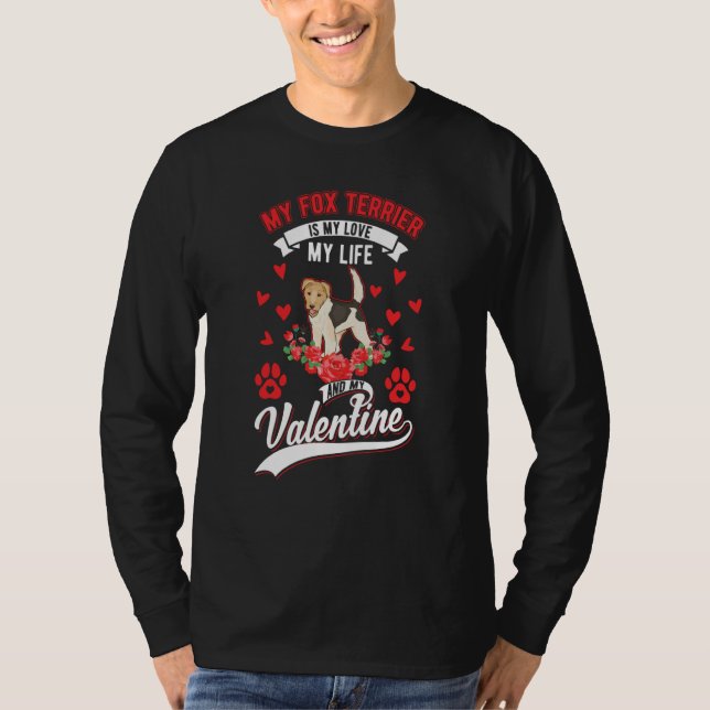 Fox Terrier Valentine's Day Wire Fox Terrier T-Shirt (Front)