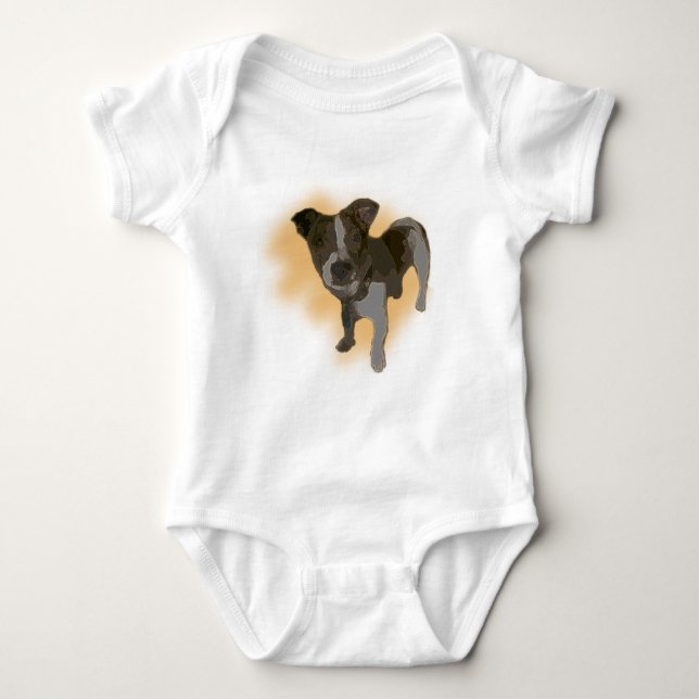 Fox Terrier Watercolor, Baby Bodysuit (Front)